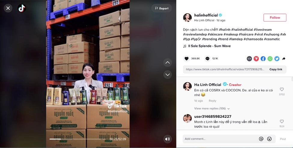 Chiến Thần Review quảng bá Dầu gội Nguyên Xuân trên TikTok Shop của Hoa Linh: Thành công hay thất bại?