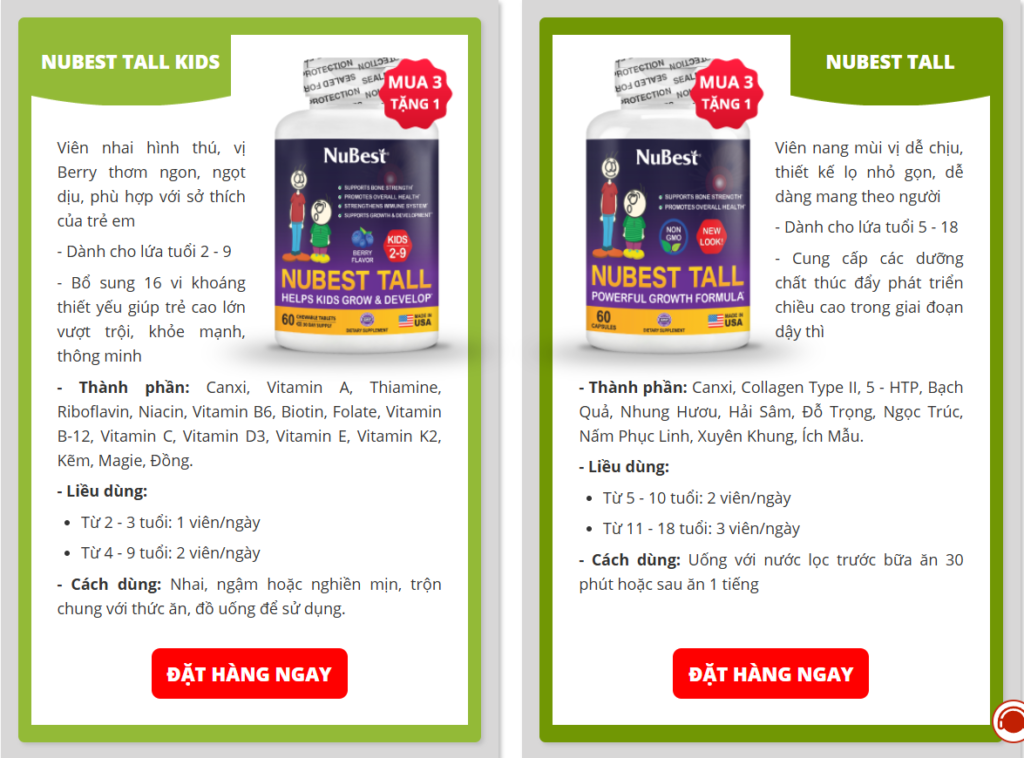 NuBest Tall - Sản phẩm TĂNG CHIỀU CAO đến từ Mỹ