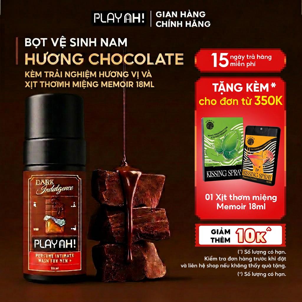 Bọt Dung Dịch Vệ Sinh Nam PlayAh! Dark Indulgence Hương Chocolate