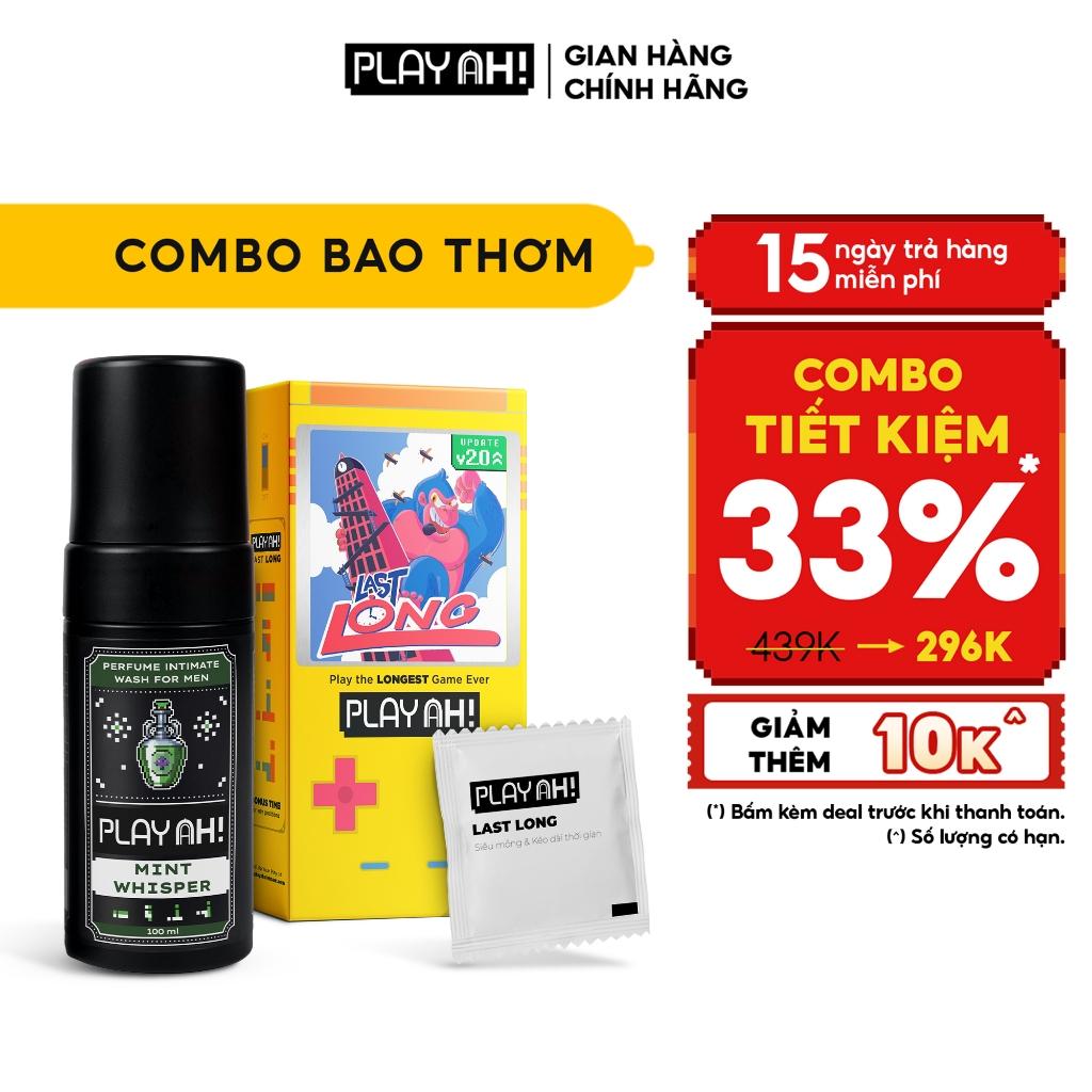 Combo Dung Dịch Vệ Sinh Nam Hương Nước Hoa 100ml + Bao Cao Su PlayAh Hộp 10 Siêu Mỏng 003