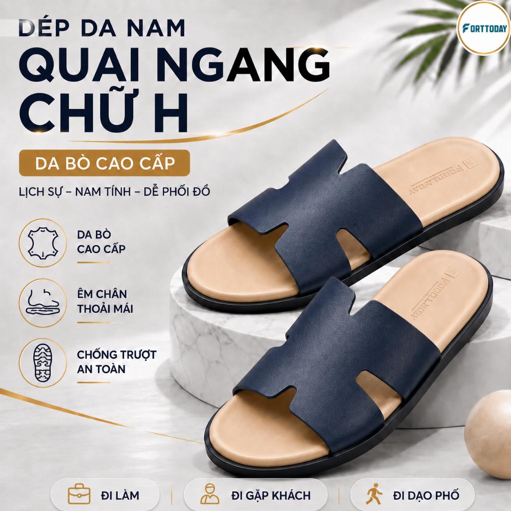 Dép Quai Ngang Nam FortToday TD03: Đi Cả Ngày Có Đau Chân?