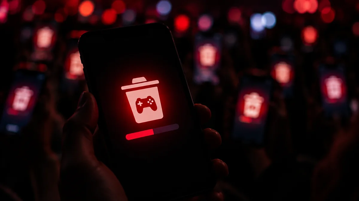 Hình minh họa mang tính khái niệm cho làn sóng gỡ cài đặt ứng dụng của cộng đồng game thủ