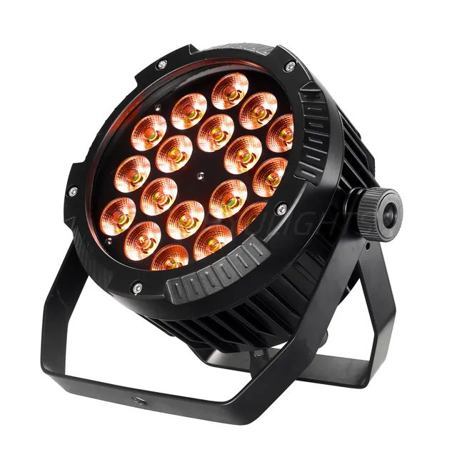 Đèn Par LED 18 bóng RGBWA UV màu đen với gá chữ U bán trên Lazada