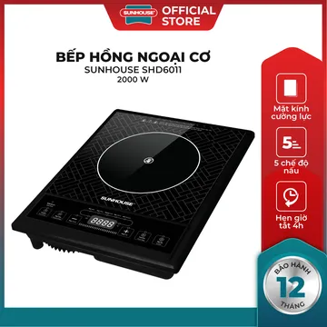 Bếp hồng ngoại đơn Sunhouse SHD6011 (ảnh 3, nhiều góc chụp)