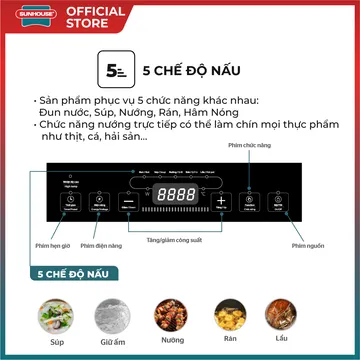 Bếp hồng ngoại đơn Sunhouse SHD6011 (ảnh 4, nhiều góc chụp)