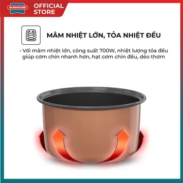 Nồi cơm điện Sunhouse SHD8611 (ảnh 5, nhiều góc chụp)