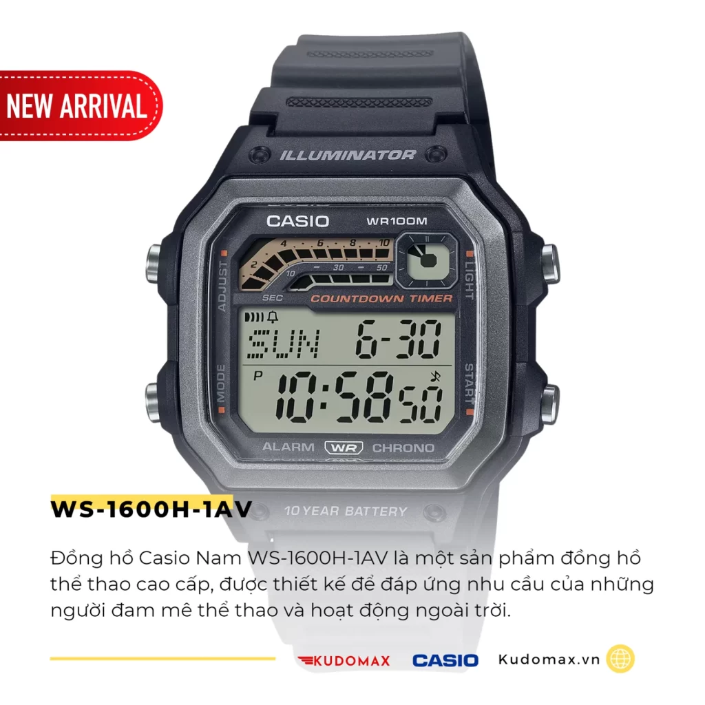 đồng hồ thể thao cao cấp WS-1600H-1AV 